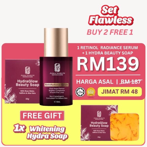 1 Retinol + 1 Hydra whitening soap + Free 1 Hydra whitening soap