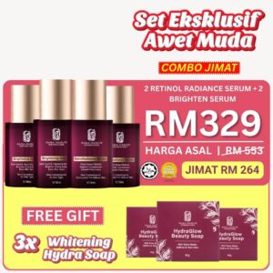 2 Retinol serum + 2 Brighten serum + Free 3 Hydra whitening soap