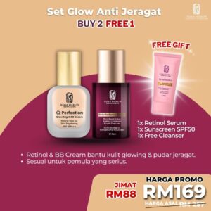 1x Retinol Serum + 1x BB Cream + 1x Free Cleanser TP