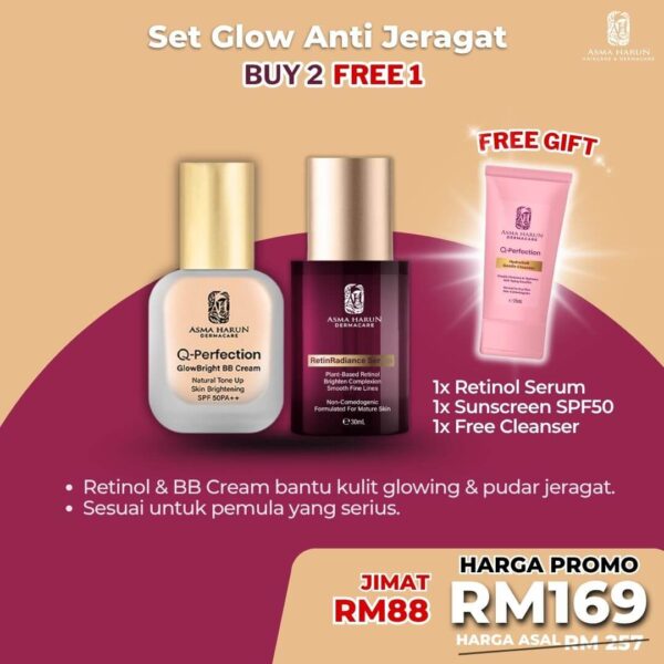 1x Retinol Serum + 1x BB Cream + 1x Free Cleanser TP