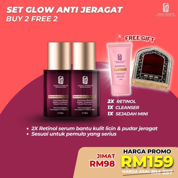 2x Retinol Serum + 1x Free Cleanser TP + 1x Free Sejadah Travel
